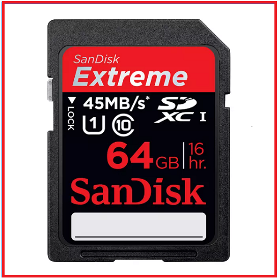 SanDisk 64GB 45MB/s Extreme SDXC UHS-I Full HD Video Professional Memory Card
