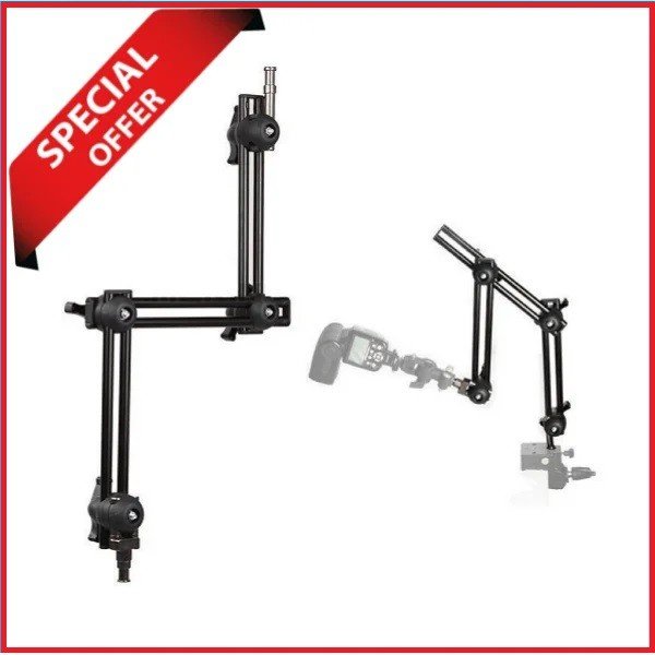 SELENS 3 Sections Adjustable Articulated Sliding Extension System Magic Arm – Black