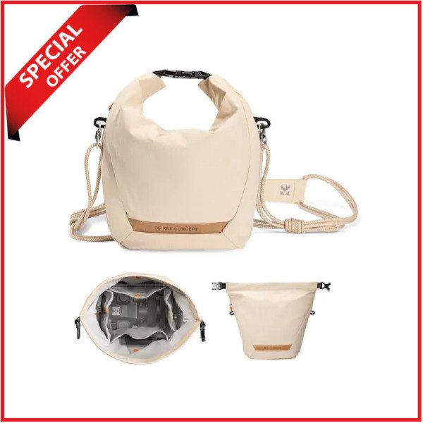 K&F Concept KF13.168V1 Lightweight Crossbody Camera Sling Bag - Beige