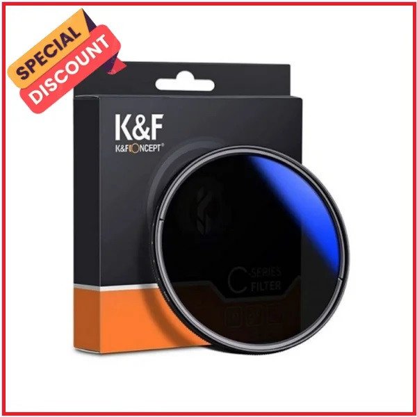 K&F Concept 43mm KF01.1396 ND2-ND400 NANO-C HMC Blue Multi-Coated Variable Neutral Density ND Filter – Black
