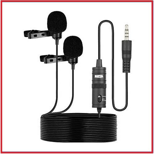 BOYA BY-M1DM Dual Omni Directional Universal Lavalier Microphone for Camera and Smartphone