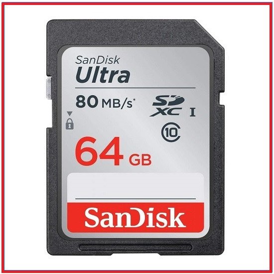 SanDisk 64GB 80MB/s Ultra UHS-I SDXC High-Speed Full HD Video Professional Memory Card