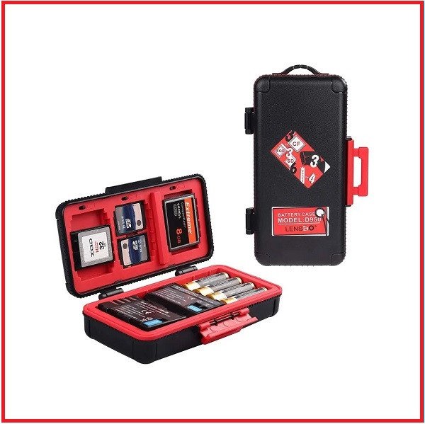 LENSGO D950 Luggage Camera Battery Storage & Memory Card Waterproof Hard Case – Black