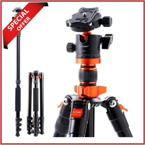 K&F Concept KF09.089 SA254M2 Aluminum Professional Ball Head Tripod with Monopod