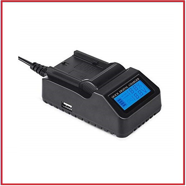 Ye BC-Q1 Multifunction LCD Digital Quick Charger for Canon LP-E10 Battery with Car Charger – Black