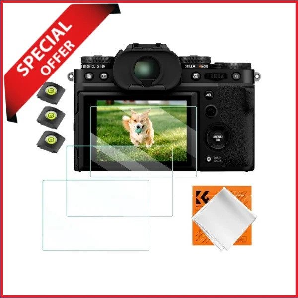 K&F Concept SKU.2196 Ultra Clear Tempered HD Glass LCD Screen Protector for Fujifilm Mirrorless Cameras (3Pcs Set) - Transparent