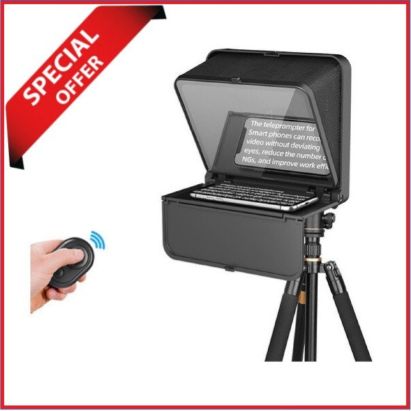 LENSGO TC7S Portable Professional Teleprompter for Smartphones – Black
