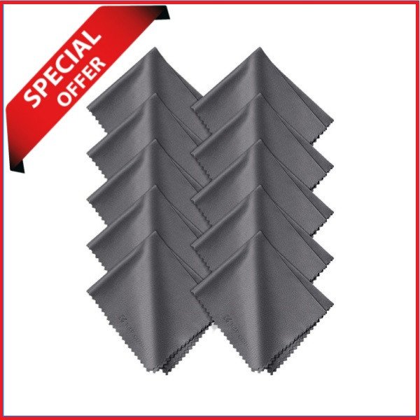 K&F Concept SKU.2008 Camera Lens Microfiber Cleaning Cloth Kit 6*7inch (10Pcs Pack) – Grey