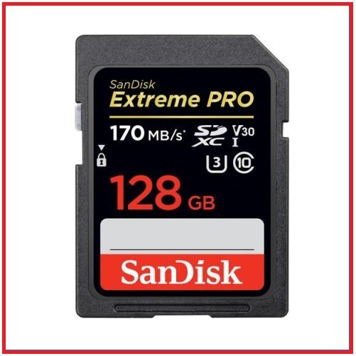 SanDisk 128GB 170MB/s Extreme PRO UHS-I High-Speed 4K UHD Professional SDXC Memory Card