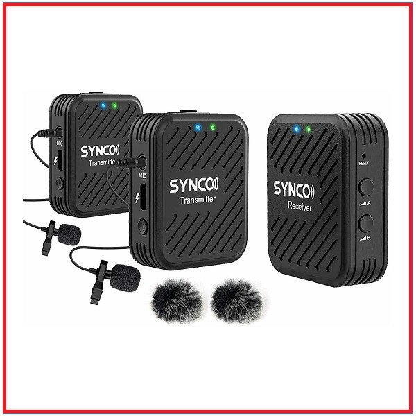SYNCO WAir-G1-A2 Ultracompact 2-Person Digital Wireless Lavalier Microphone System for Mirrorless/DSLR Cameras & SmartPhone