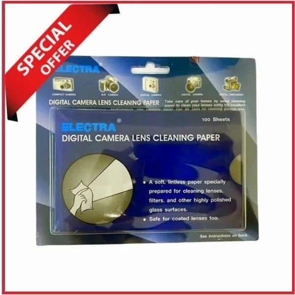 ELECTRA Digital Camera Lens Cleaning Paper (100 Sheets) - White
