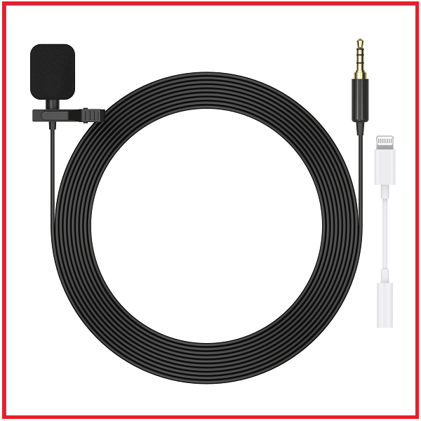 MOZA MIRFAK Audio MC1P Lightning with MFI Connector Omni-Directional Condenser Professional Lavalier Microphone for i-Phone, i-Pad