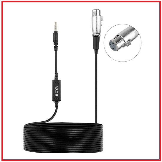 BOYA BY-BCA6 XLR to 3.5mm TRRS Connector Volume Adjustable Microphone Cable Adapter for Smartphone